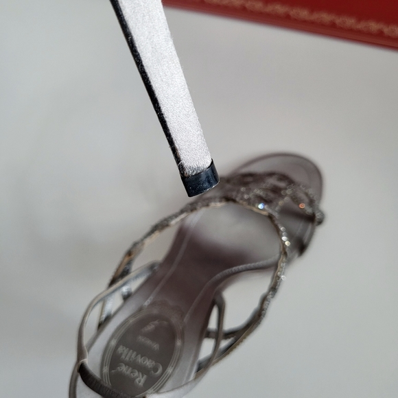 Rene Caovilla Silver Embellished Heels - Size 37.5 - Picture 12 of 14